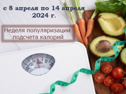 С 8 апреля по 14 апреля 2024 года - неделя популяризации подсчета калорий